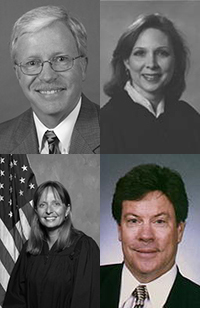 Image of Fifth District Court of Appeals Judge John W. Wise, Seventh District Court of Appeals Judge Cheryl L. Waite, Ninth District Court of Appeals Judge Donna J. Carr, and Tenth District Court of Appeals Judge G. Gary Tyack