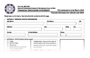 Image of Financial Disclosure Statement form