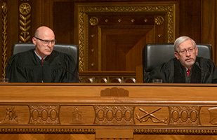 Image of Fifth District Court of Appeals Judge Earle E. Wise Jr. and Ohio Supreme Court Justice Pat Fischer