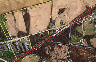 Image of a satellite view of the location in Xenia Township to be annexed