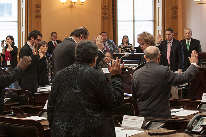 Chief Justice Maureen O'Connor administered the oath to the 18 members of the Electoral College of Ohio on December 17.