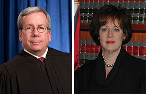 Image of Justice William M. O'Neill and Chief Justice Maureen O'Connor
