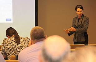 Image of Ohio Supreme Court Clerk Sandra Grosko conducting a training for attorneys