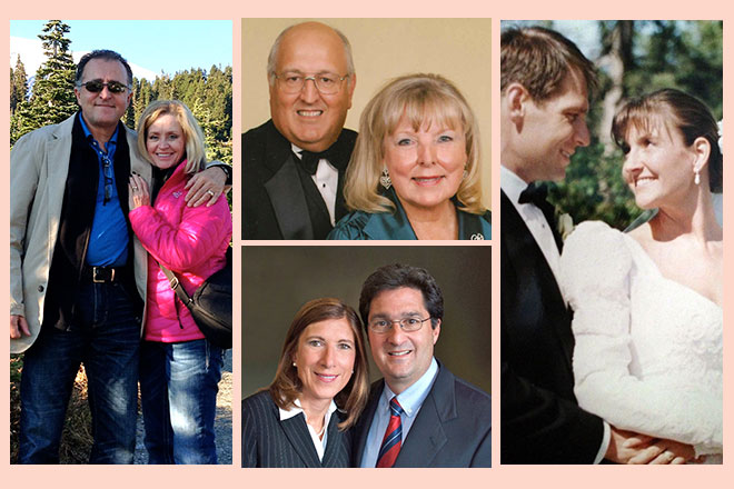 Image of a collage of four pictures of married couples who are all judges