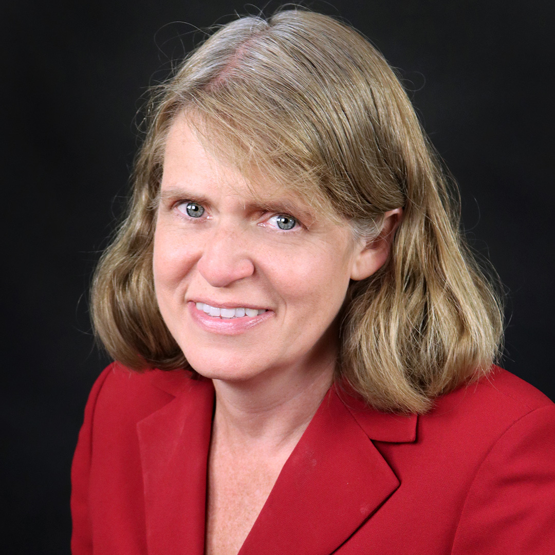 Woman wearing a red suit