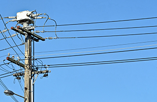 Image of a utility pole and utility lines
