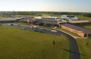 Aerial view of Montpelier High School in Williams County, Ohio