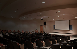 Image of an empty lecture hall.