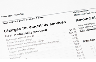 Image showing itemized charges on a residential electric bill.