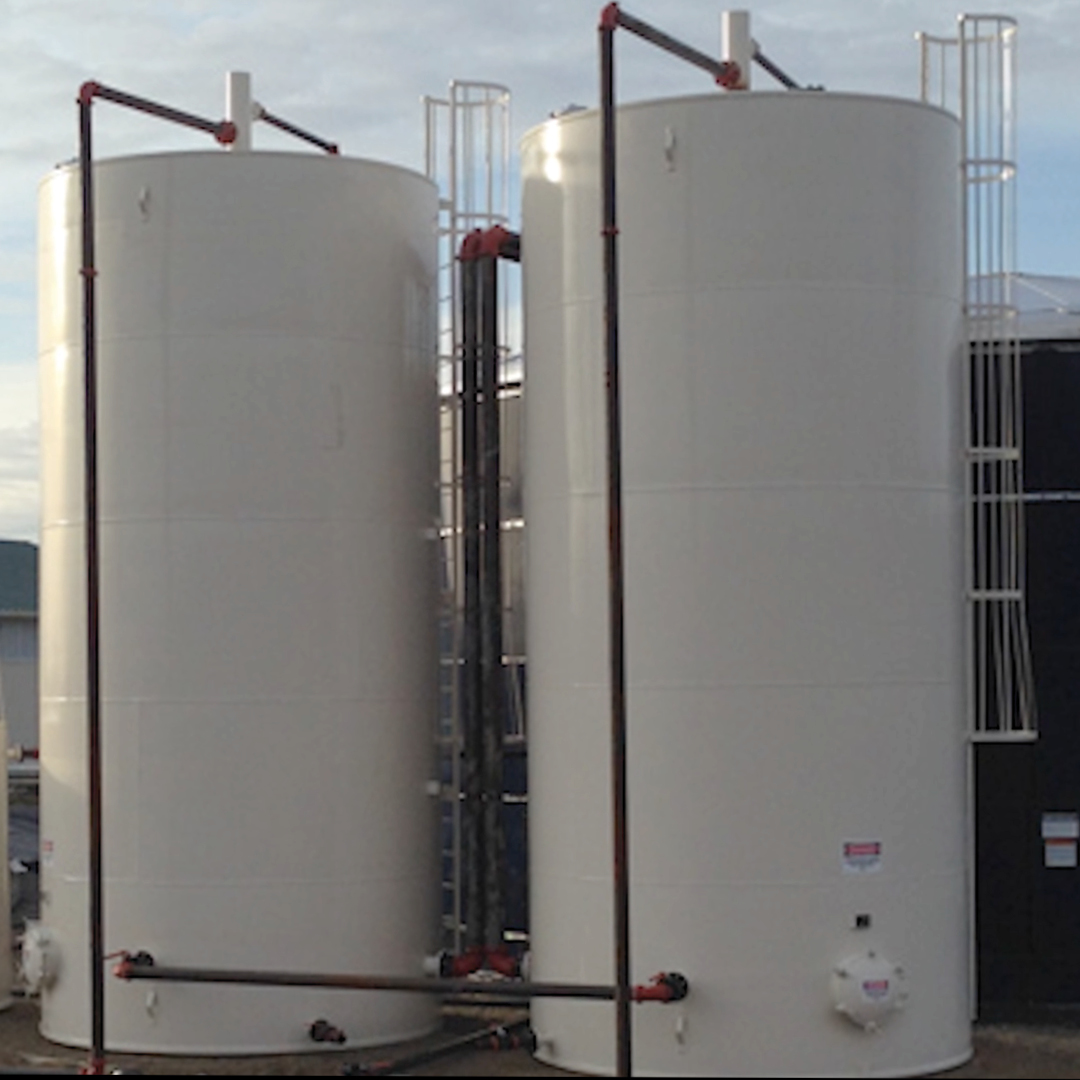 Two sludge holding tanks