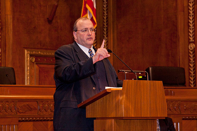 United States Holocaust Memorial Museum historian Dr. William Meinecke will outline the role of pre-World War II German courts in Nazi atrocities in his lecture 'How the Courts Failed Germany.'