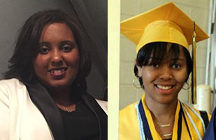 Image of former Law and Leadership Institute students Candice L. Milner and Erica Danielle Wilson