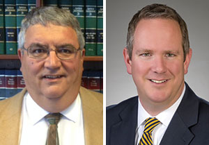 Image of Franklin County Probate Court Administrative Magistrate Robert V. Morris II and attorney Leo Spellacy Jr.