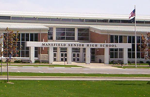 Image of the front of Mansfield Senior High School
