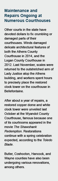 Image of a sidebar story about other Ohio county courthouse renovations