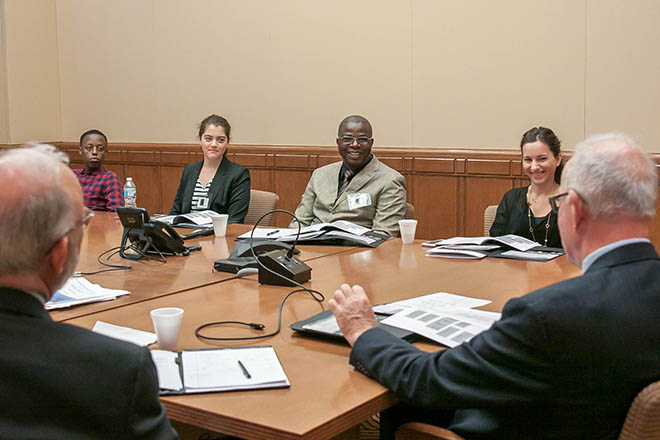 Image of Columbus International Project visitors meeting with court staff