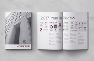 Image of the front cover and inside spread of the Ohio Supreme Court 2017 Annual Report