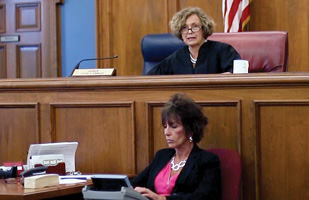 Image of Medina County Common Pleas Court Judge Joyce Kimbler on the bench