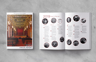 Image of the cover and inside of the Supreme Court of Ohio 2019 annual report
