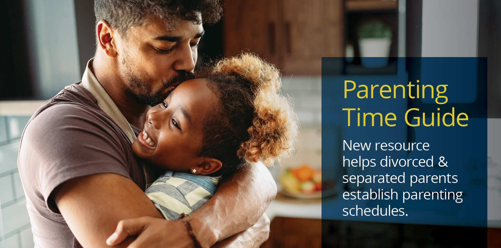 A father hugging a child